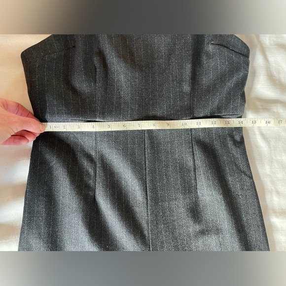 Black pin striped Overalls Wide leg charcoal grey white Small dressy 90’s - Picture 6 of 9